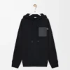 Hoodie in lockerer Passform aus Baumwolle Schwarz