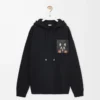 Hoodie in lockerer Passform aus Baumwolle Schwarz