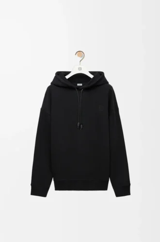 Hoodie in lockerer Passform aus Baumwolle Schwarz