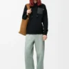 Hoodie in lockerer Passform aus Baumwolle Schwarz