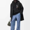 Hoodie in lockerer Passform aus Baumwolle Schwarz