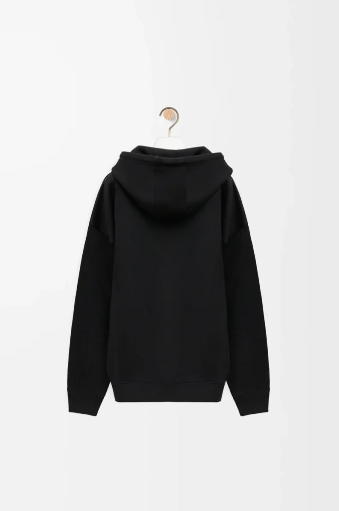 Hoodie in lockerer Passform aus Baumwolle Schwarz