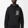 Hoodie in lockerer Passform aus Baumwolle Schwarz