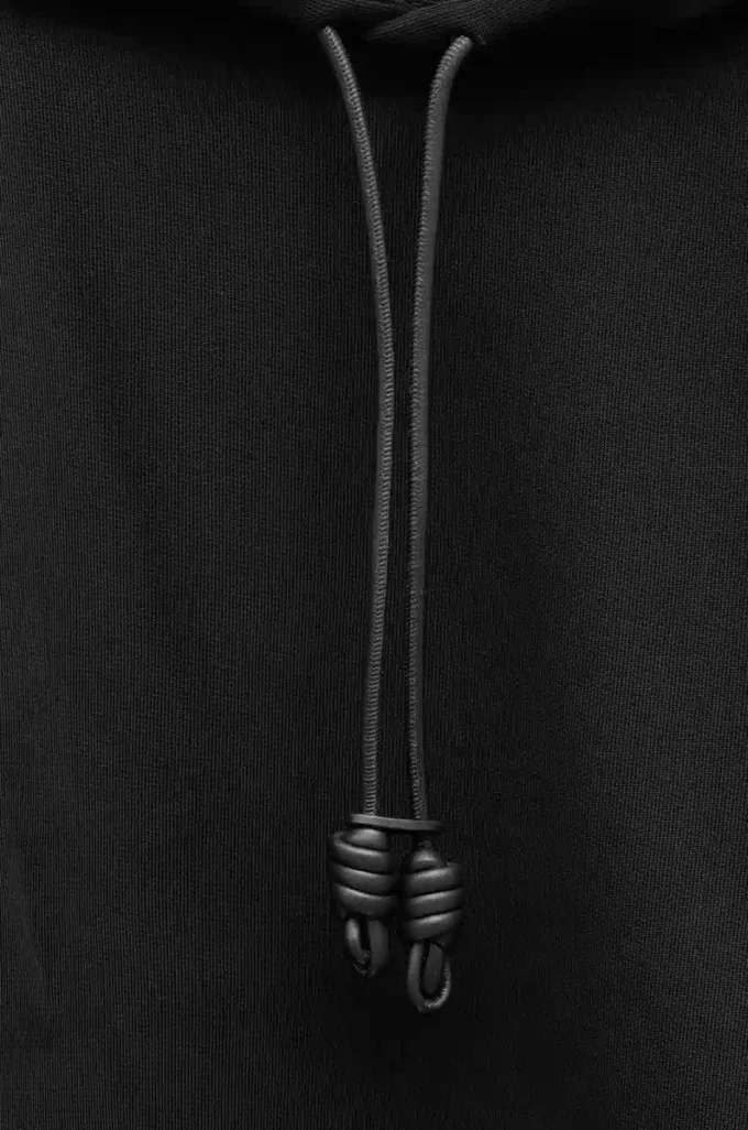 Hoodie in lockerer Passform aus Baumwolle Schwarz
