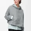 Hoodie in Trapezform aus Baumwollmischung Grau meliert