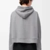 Hoodie in Trapezform aus Baumwollmischung Grau meliert
