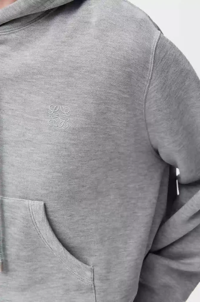 Hoodie in Trapezform aus Baumwollmischung Grau meliert