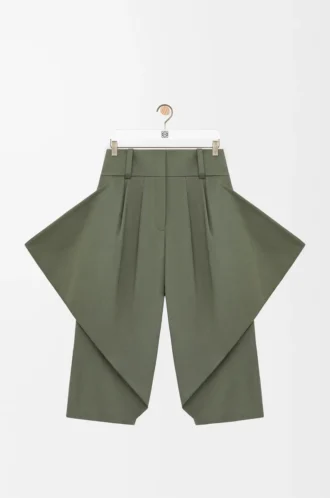 Hose aus Baumwolle in Khaki-Grün
