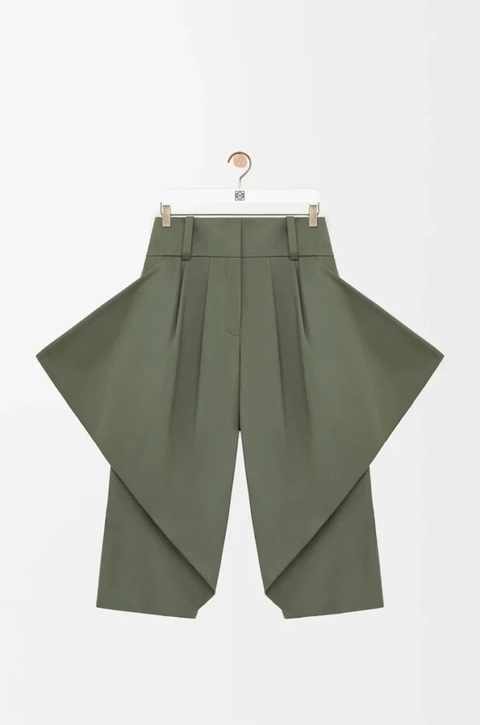 Hose aus Baumwolle in Khaki-Grün