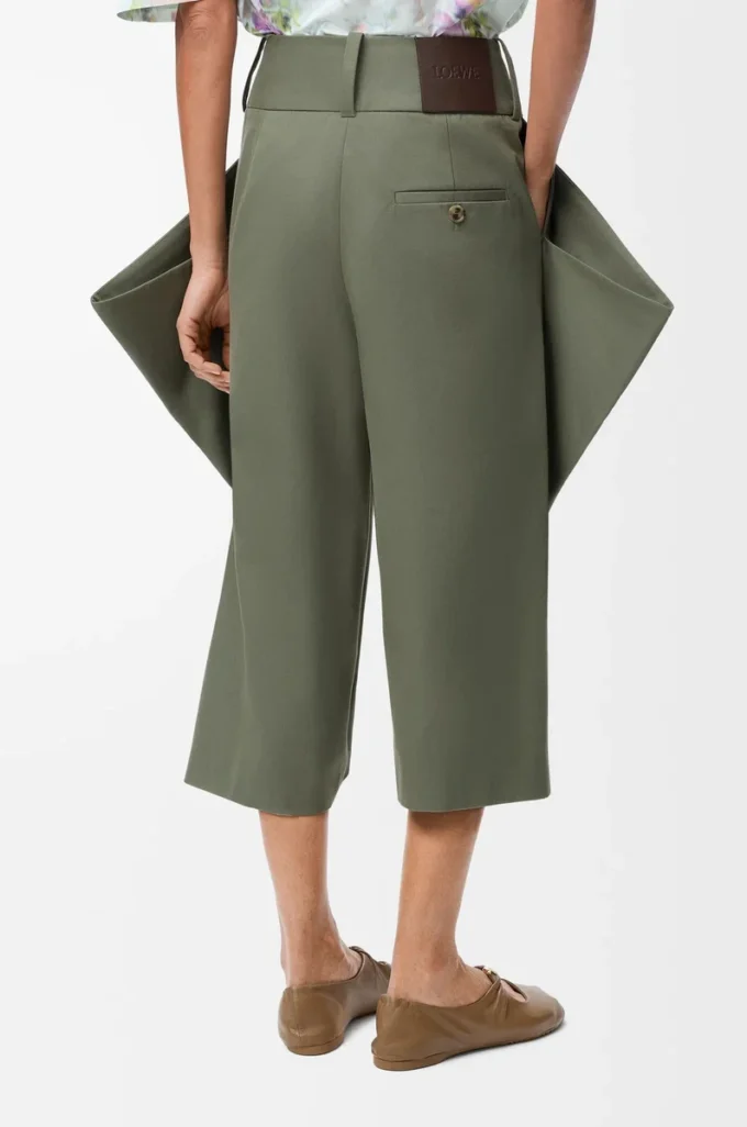 Hose aus Baumwolle in Khaki-Grün