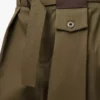 Hose aus Baumwolle und Seide in Khaki-Grün