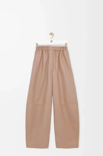 Hose aus Nappalammleder in Beige