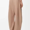 Hose aus Nappalammleder in Beige