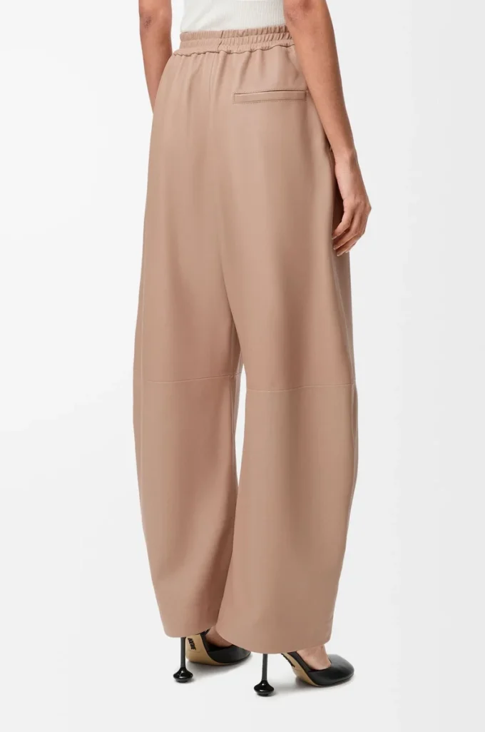 Hose aus Nappalammleder in Beige