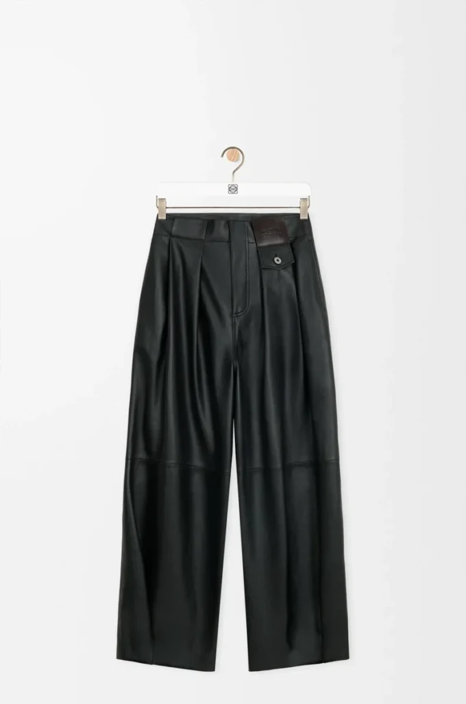 Hose aus Nappalammleder in Schwarz