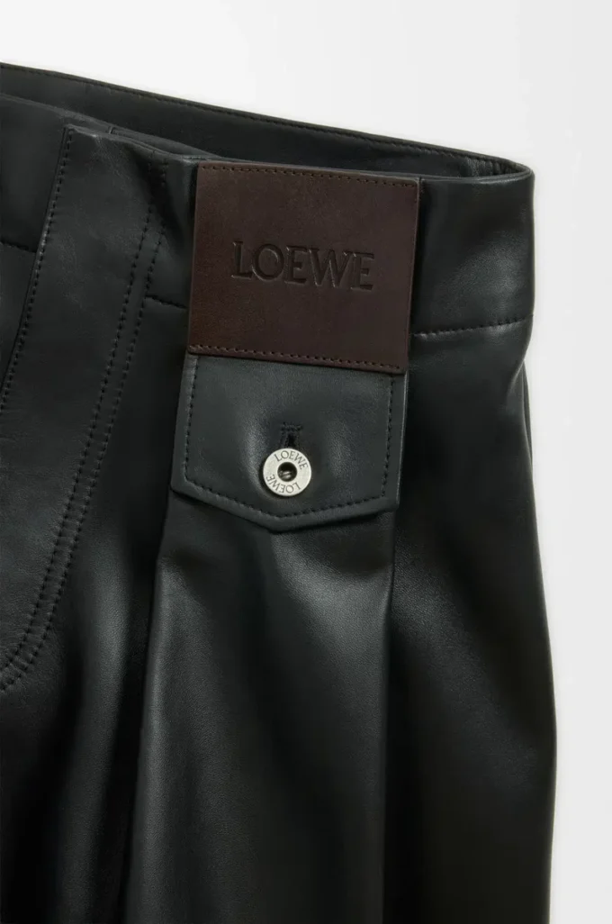 Hose aus Nappalammleder in Schwarz