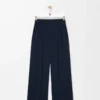 Hose aus Stretch-Viskose Mitternachtsblau