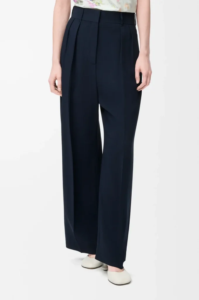 Hose aus Stretch-Viskose Mitternachtsblau
