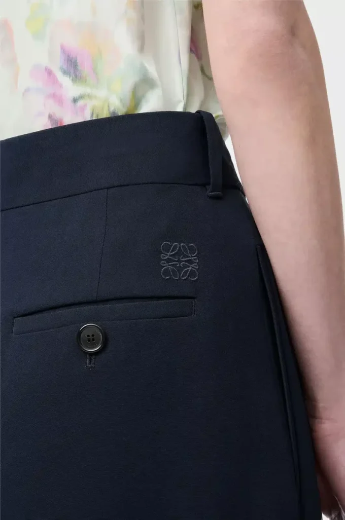 Hose aus Stretch-Viskose Mitternachtsblau