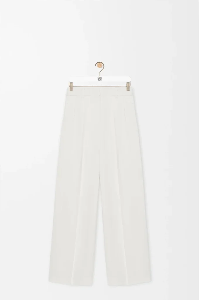 Hose aus Stretch-Viskosemischung Weiß
