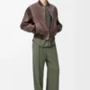 Hose aus Viskosemischung in Khaki-Grün