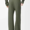 Hose aus Viskosemischung in Khaki-Grün