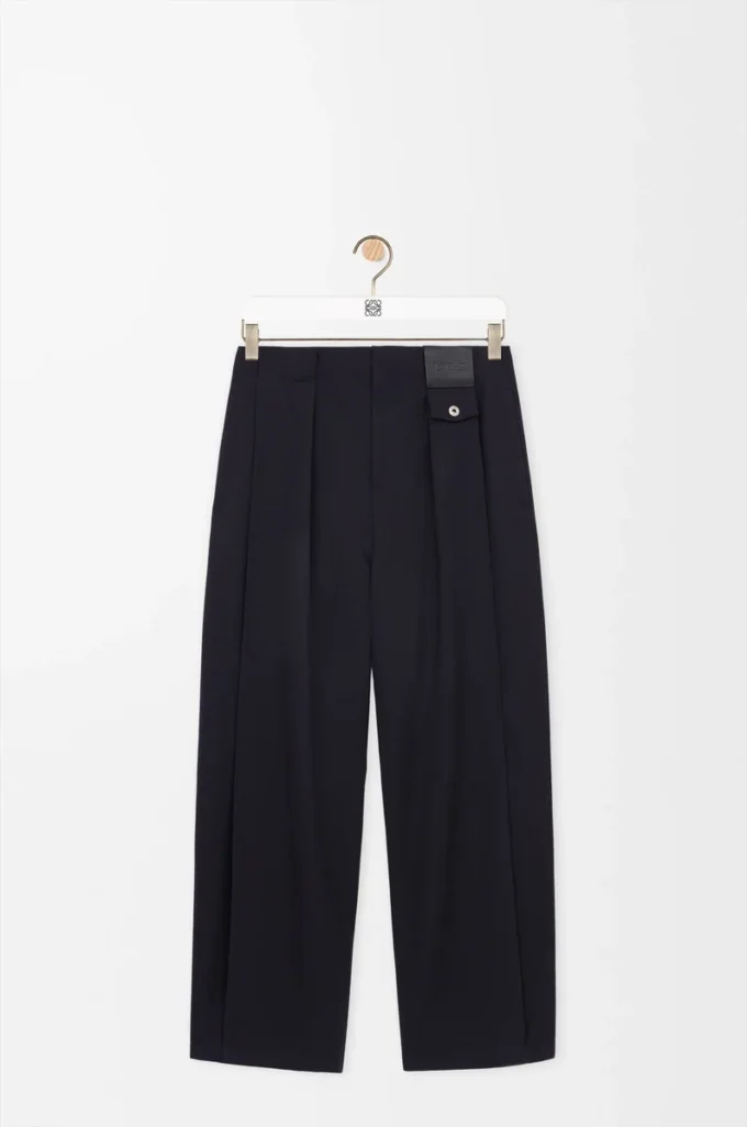 Hose aus Wolle Dunkelblau