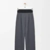 Hose aus Wolle in Grau Melange