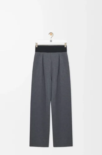 Hose aus Wolle in Grau Melange