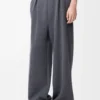 Hose aus Wolle in Grau Melange