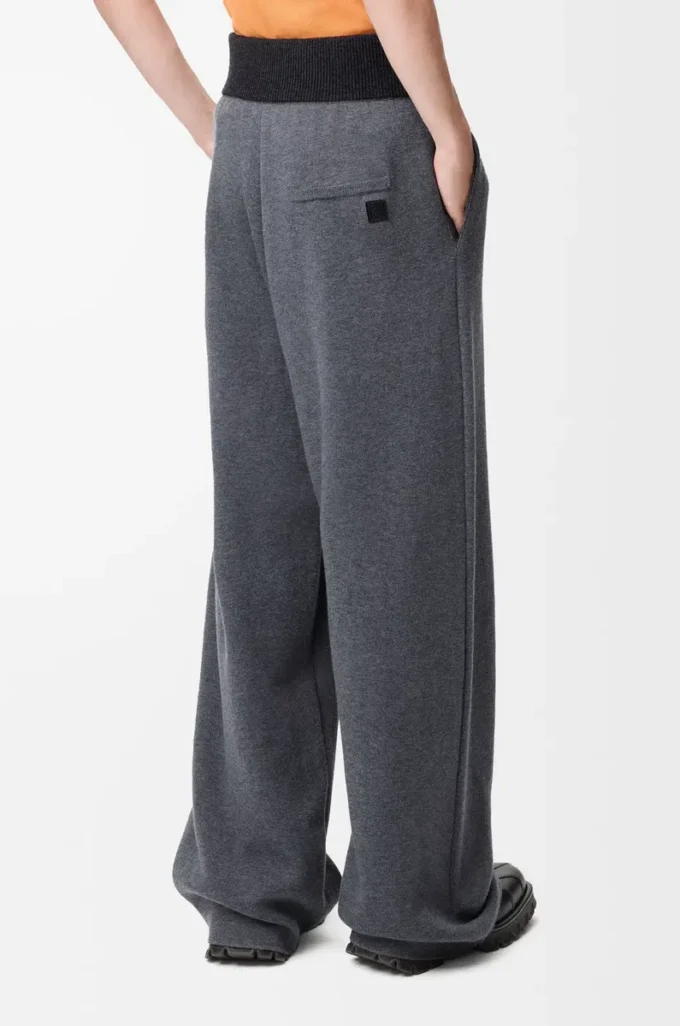Hose aus Wolle in Grau Melange