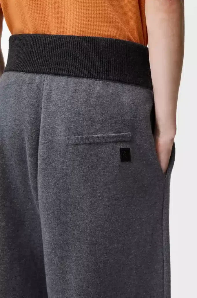 Hose aus Wolle in Grau Melange