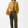 Hose aus Wolle in Khaki-Grün