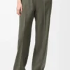Hose aus Wolle in Khaki-Grün