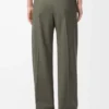 Hose aus Wolle in Khaki-Grün