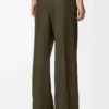 Hose aus Wolle in Khaki-Grün