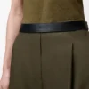 Hose aus Wolle in Khaki-Grün