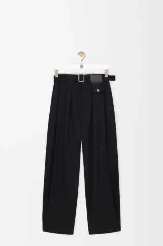 Hose aus Wolle Schwarz