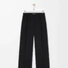 Hose aus Wolle Schwarz
