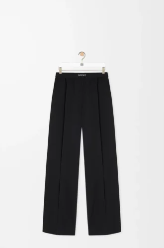 Hose aus Wolle Schwarz