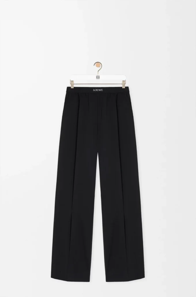 Hose aus Wolle Schwarz