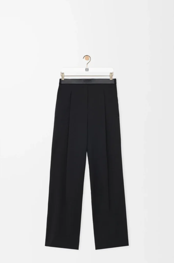 Hose aus Wolle Schwarz