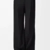 Hose aus Wolle Schwarz