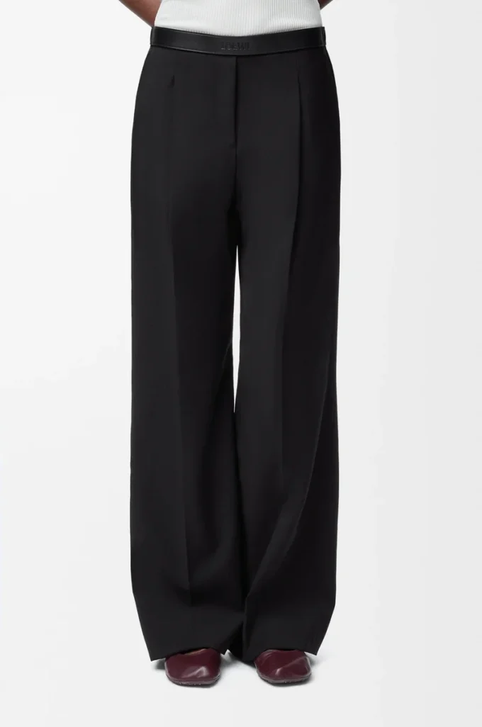Hose aus Wolle Schwarz