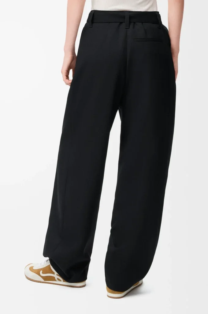 Hose aus Wolle Schwarz