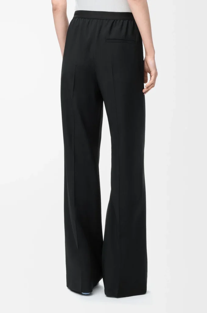 Hose aus Wolle Schwarz