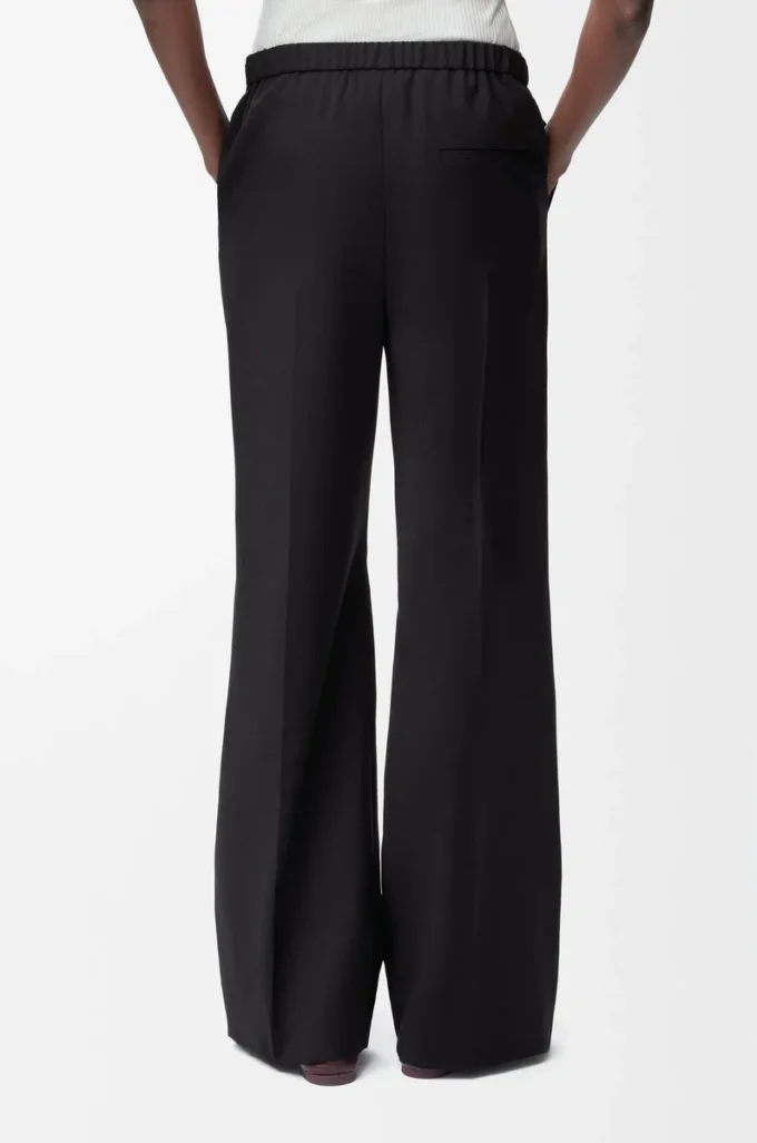 Hose aus Wolle Schwarz