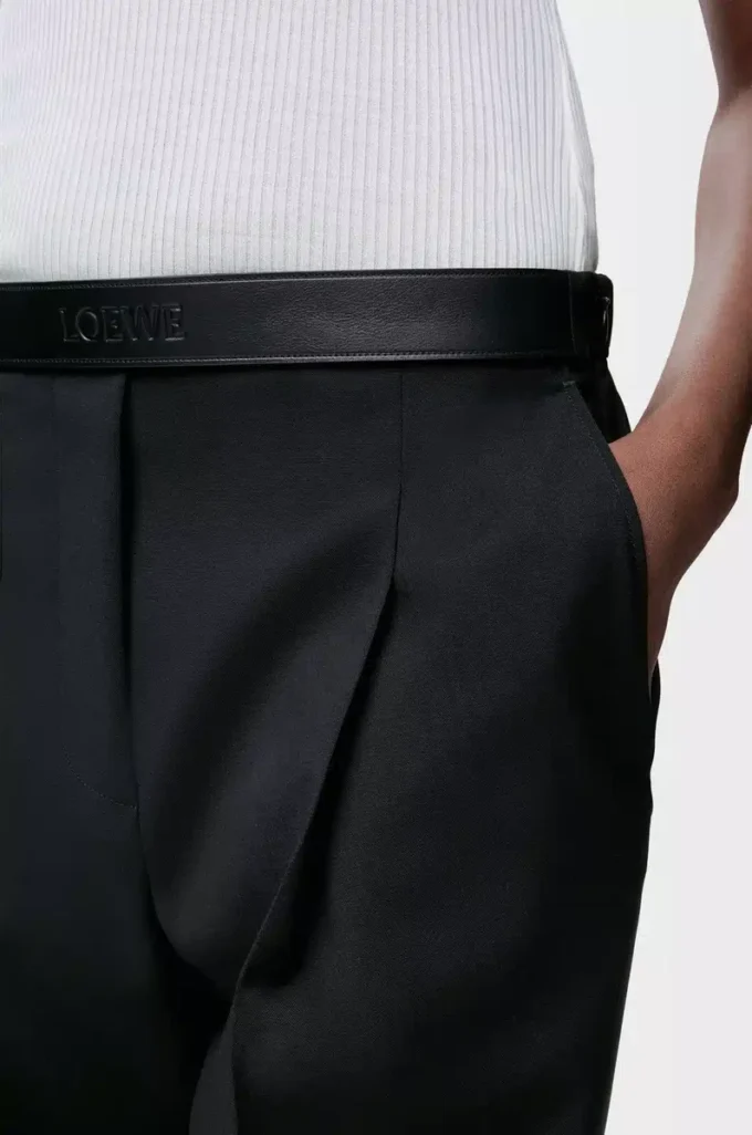 Hose aus Wolle Schwarz