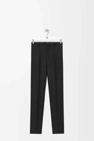 Hose aus Wolle und Seide Schwarz