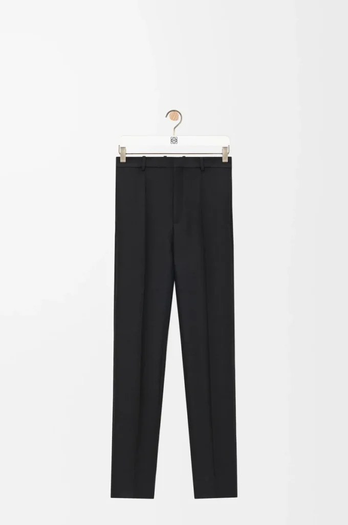 Hose aus Wolle und Seide Schwarz